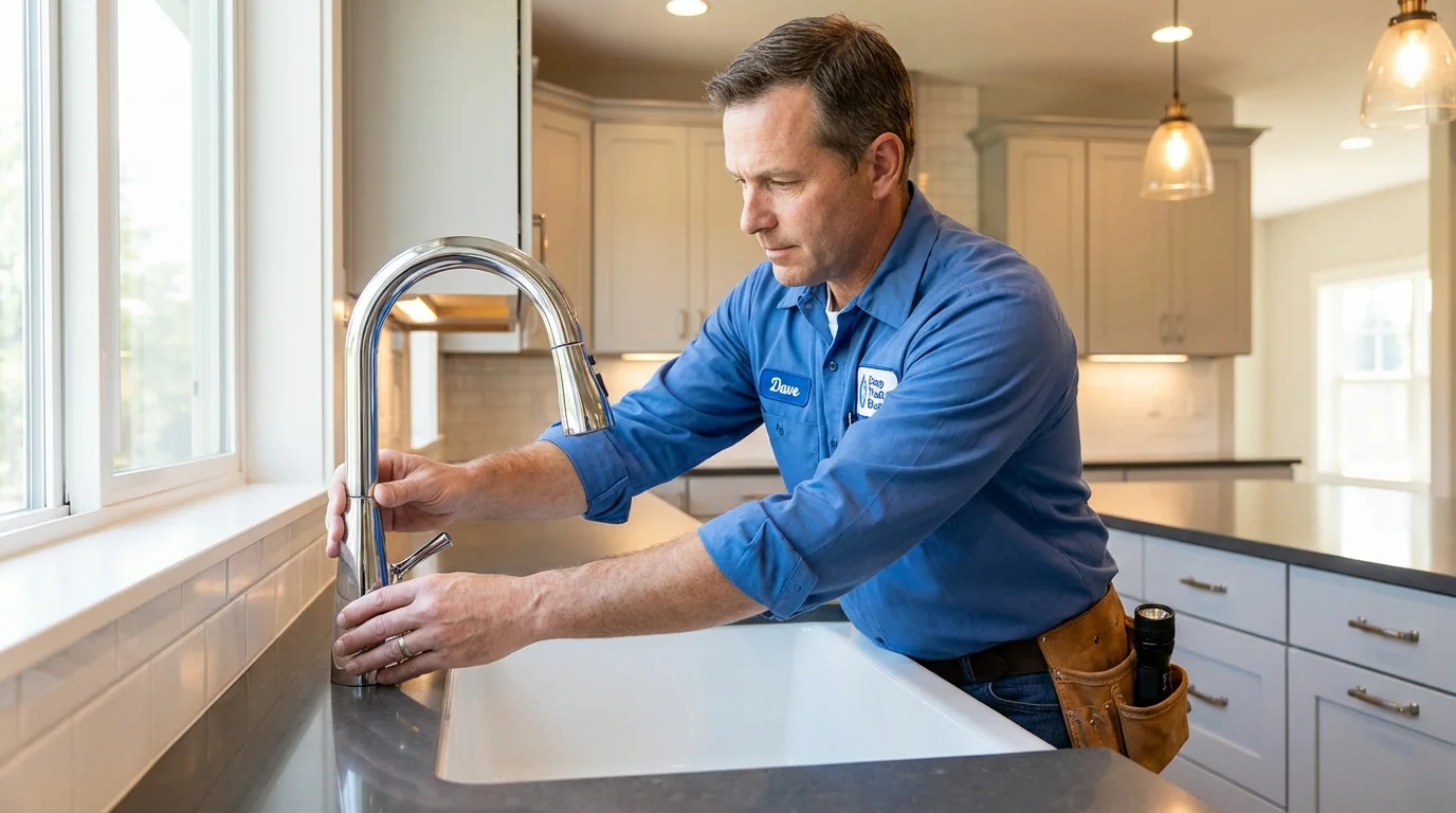 Kitchen faucet installation by Johns Plumbing LLC in Bellwood